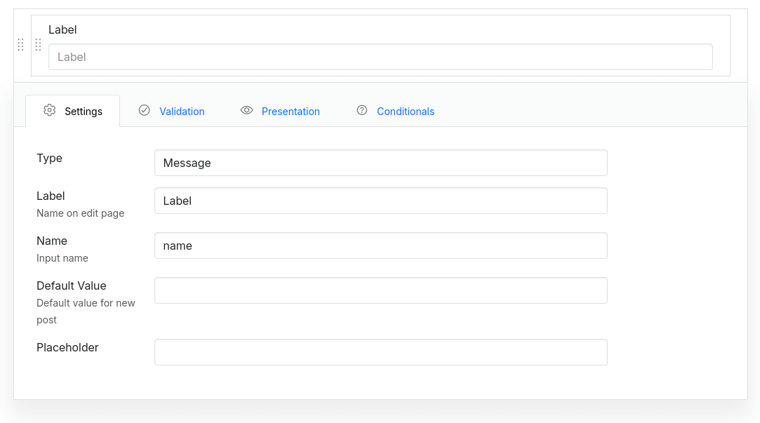 Message field